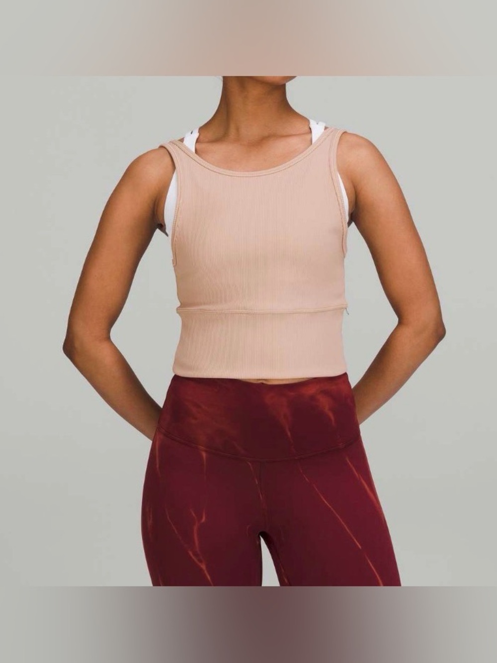 NWOT Lululemon Power Pivot Ribbed Tank Top- Pink Clay/ Size 0